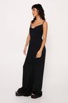 NastyGal Linen Look Cowl Neck Relaxed Jumpsuit thumbnail 3