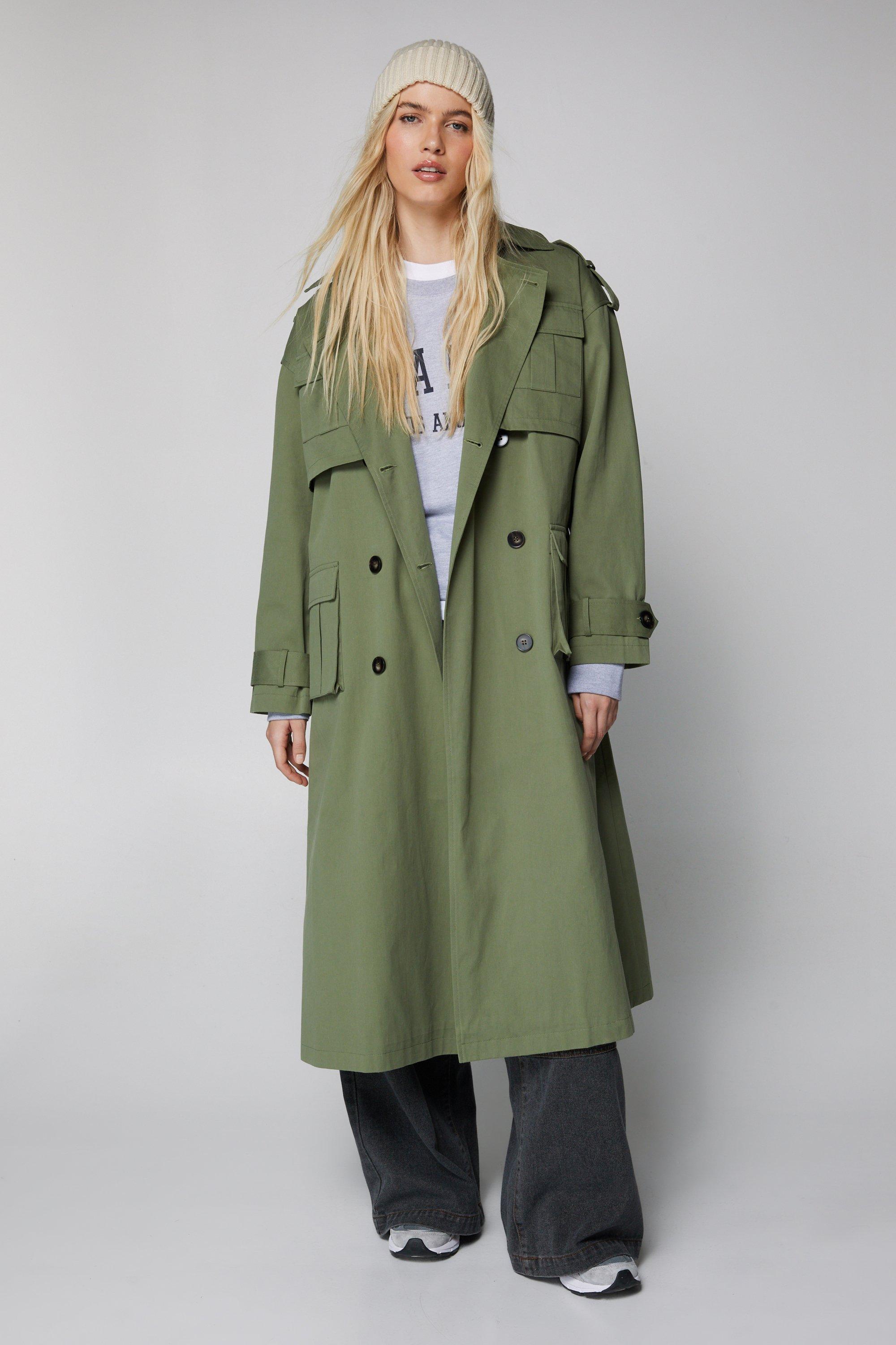 Women's hooded clearance trench coat uk