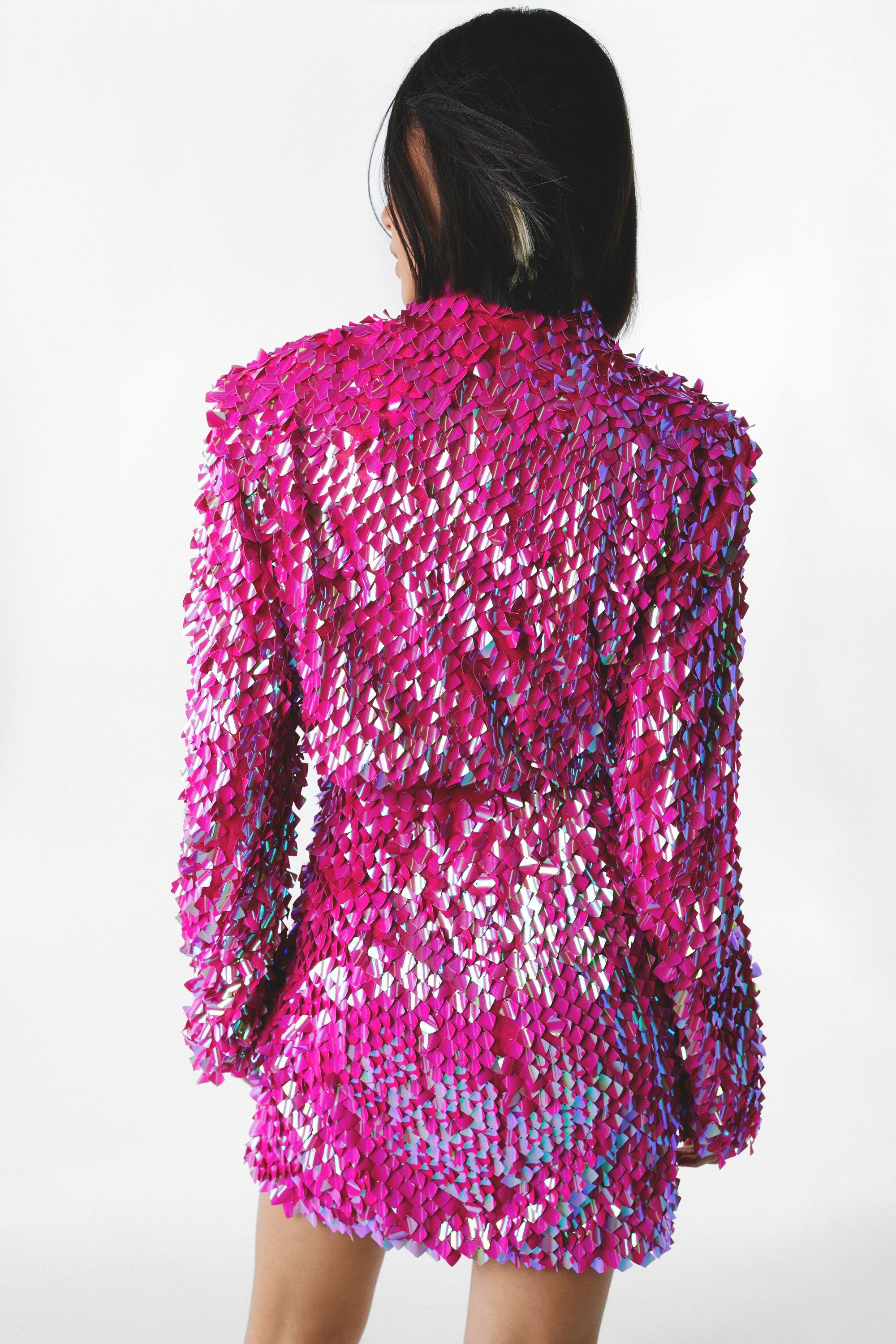Sequin on sale jacket boohoo