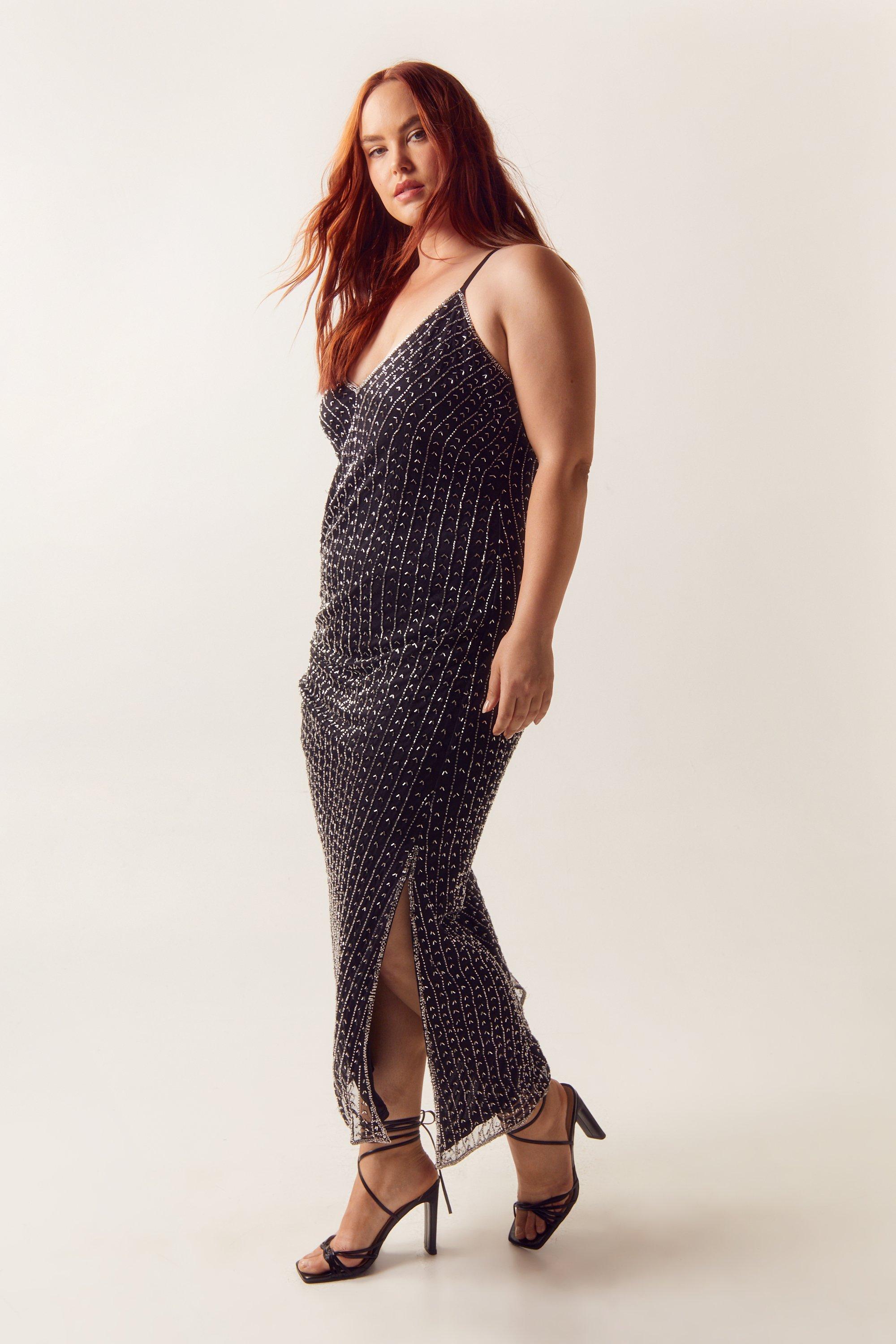 Boohoo beaded shop maxi dress