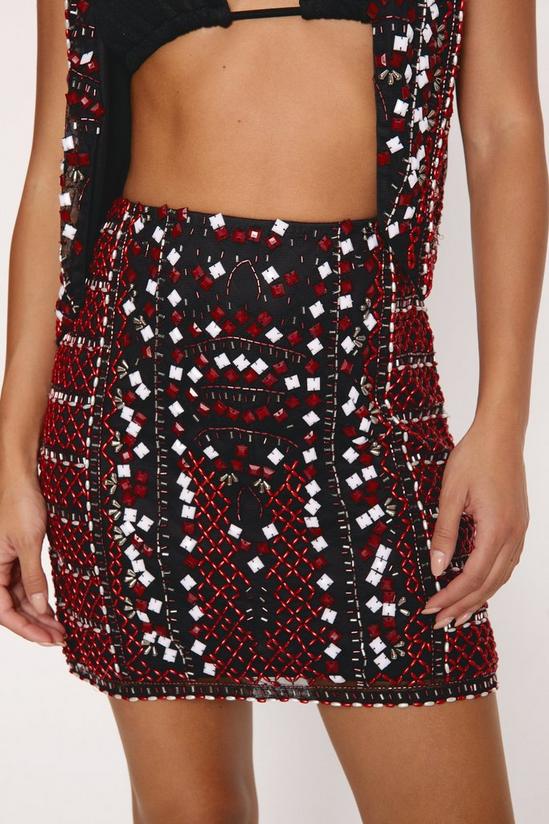 NastyGal Multi Beaded Embellished Mini Skirt 3