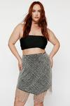 NastyGal Plus Size Beaded Tassel Trim Mini Skirt thumbnail 1