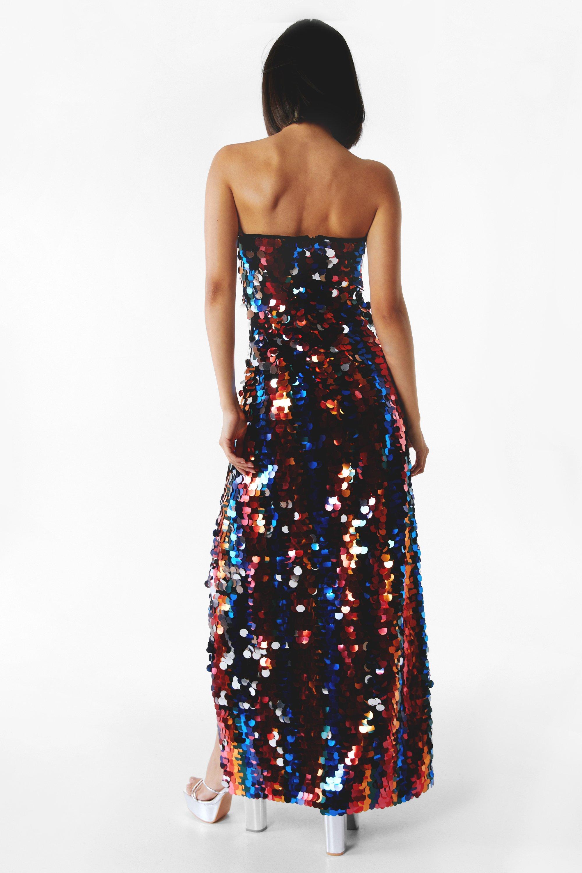 Rainbow sequin maxi dress hotsell