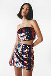 NastyGal Premium Stripe Disc Sequin Mini Skirt thumbnail 2