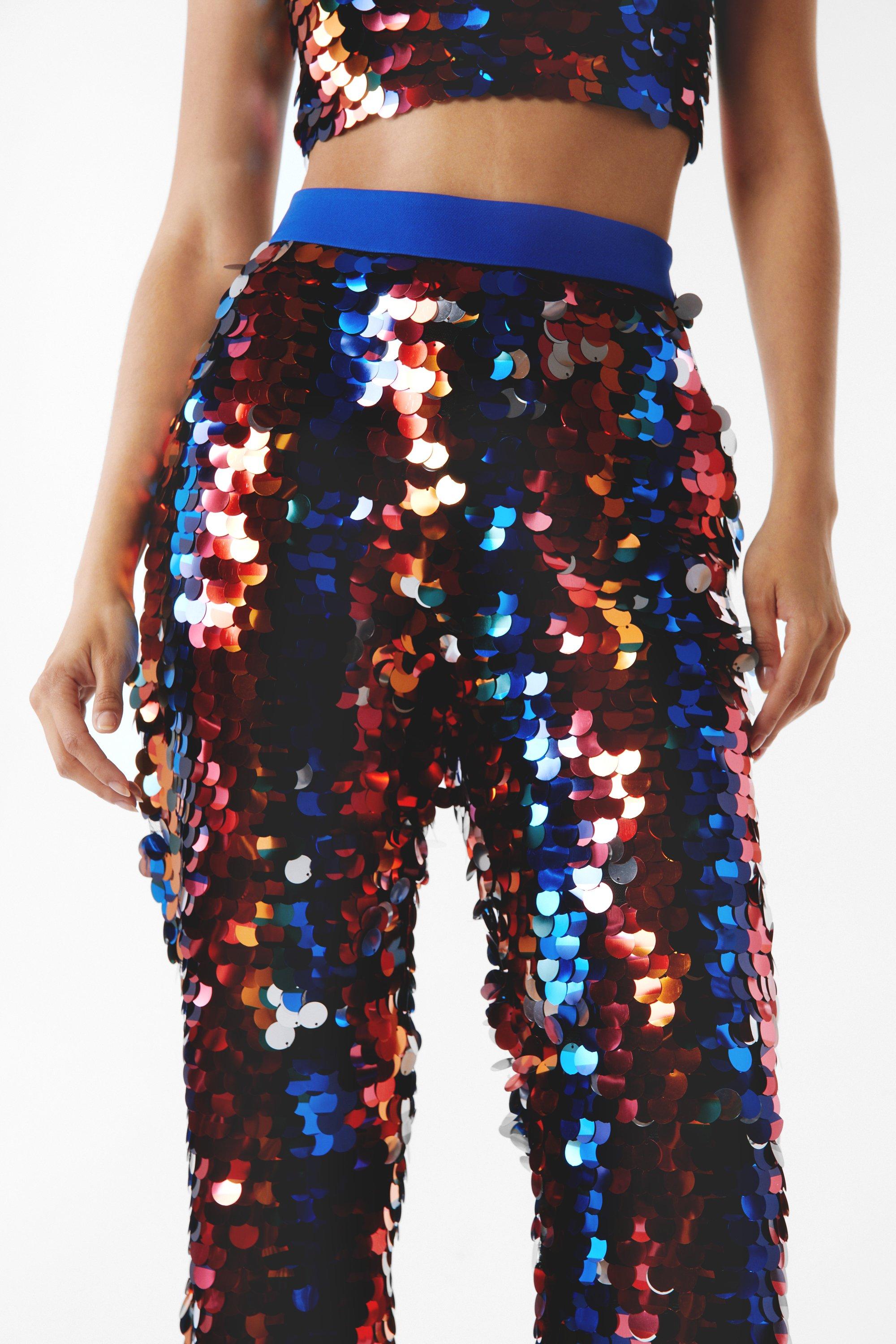 Sequin stripe hot sale trousers