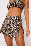 NastyGal Zebra Crop Bikini And Swim Skirt 3pc Set thumbnail 2