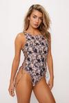 NastyGal Tie Dye Lace Up Side Swimsuit thumbnail 3