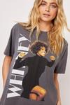 NastyGal Whitney Houston Graphic Overdyed Oversized T-shirt thumbnail 1