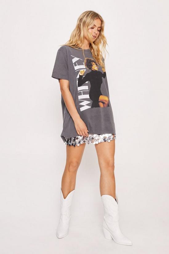 NastyGal Whitney Houston Graphic Overdyed Oversized T-shirt 2