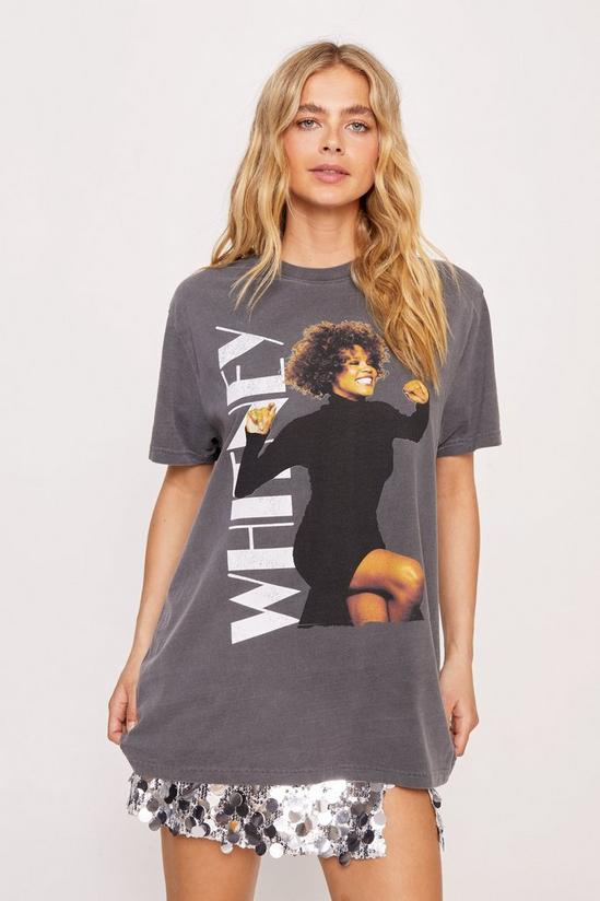 NastyGal Whitney Houston Graphic Overdyed Oversized T-shirt 3