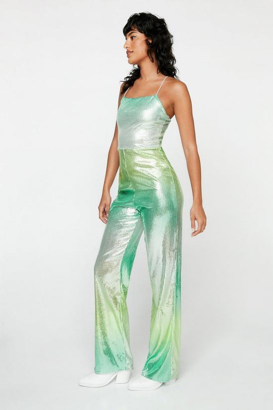 NastyGal Petite Ombre Sequin Strappy Jumpsuit 3