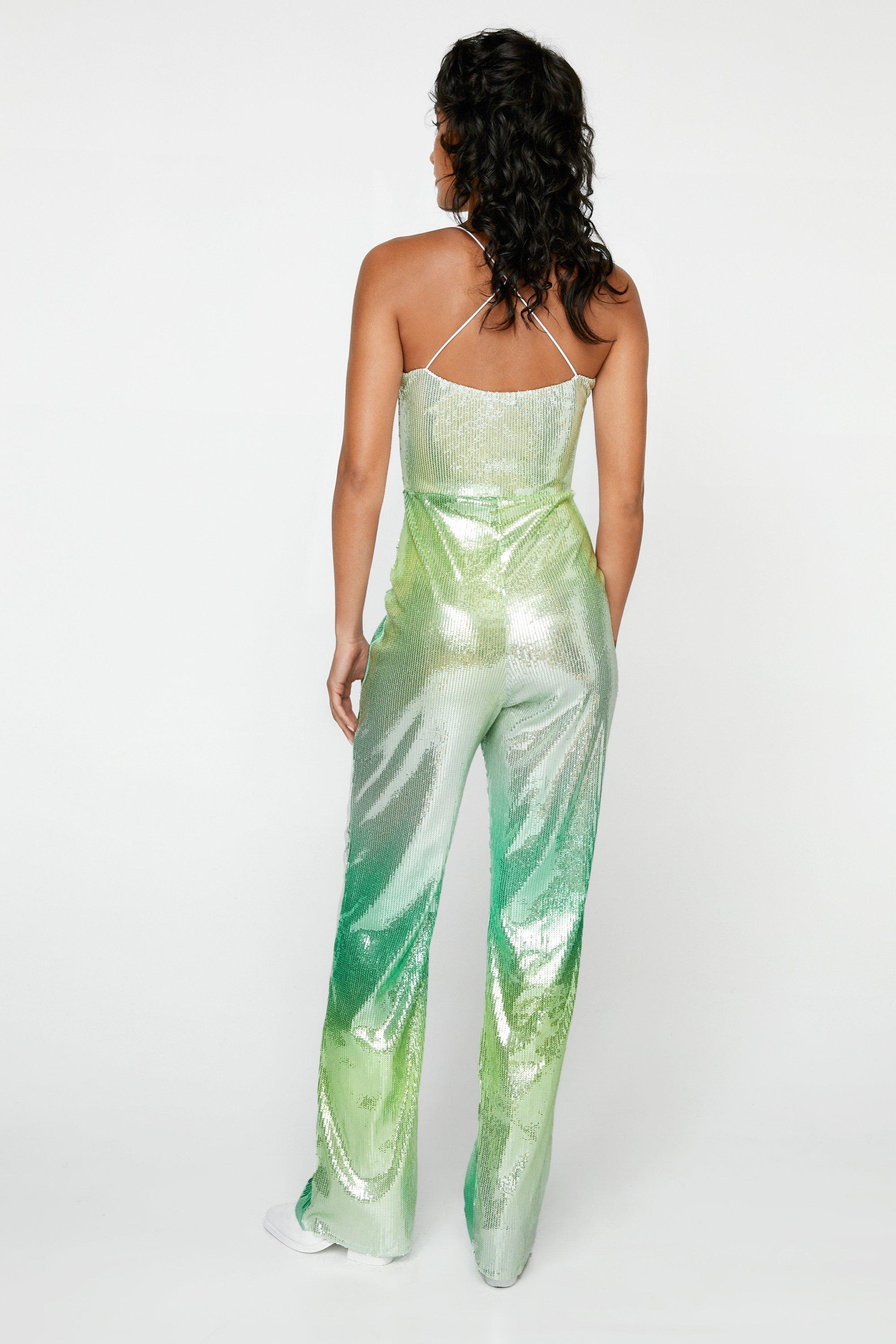 Ombre sequin jumpsuit hot sale