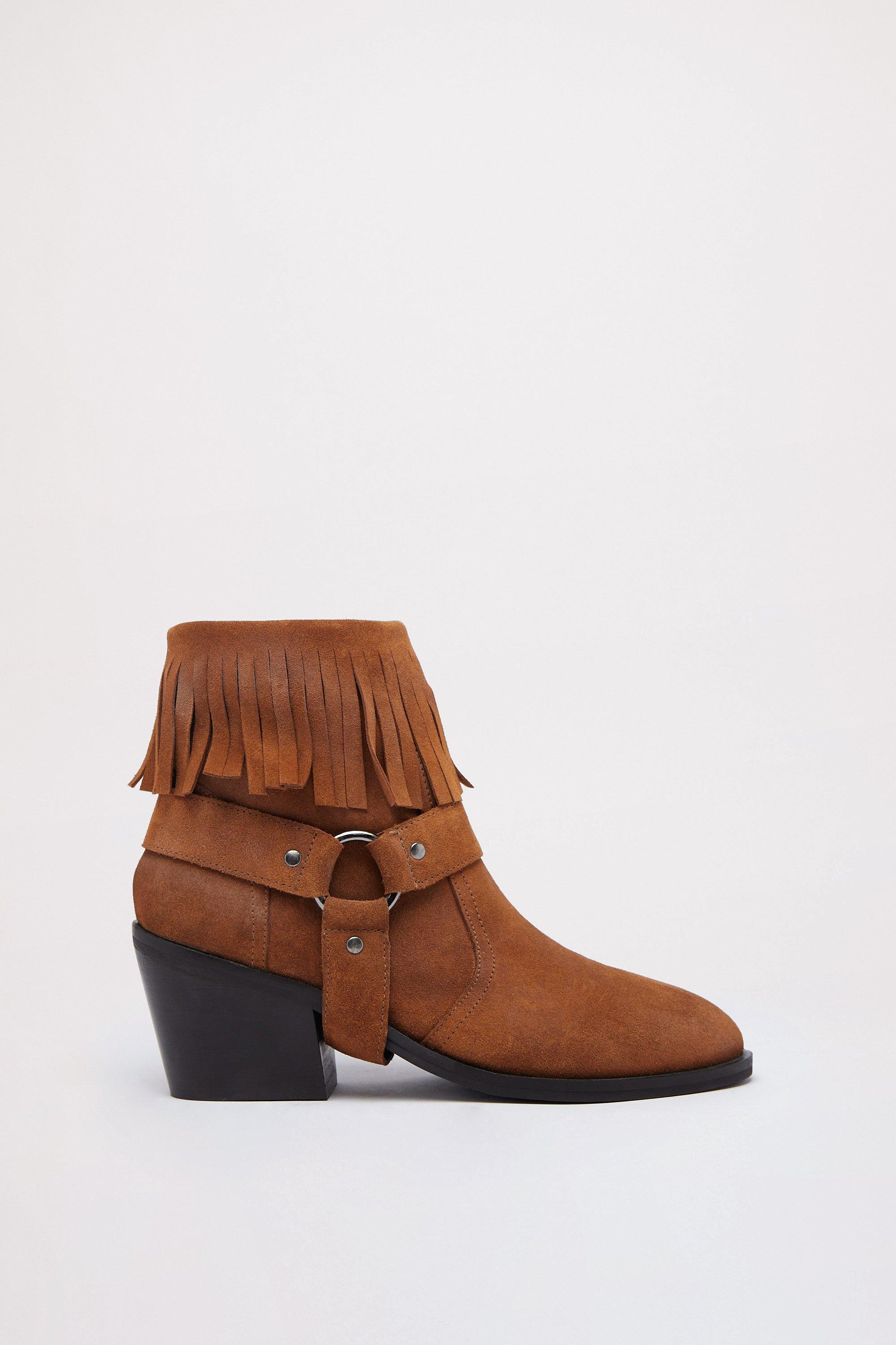 Fringe ankle outlet cowboy boots