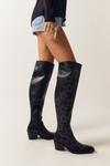 NastyGal Real Leather Star Studded Over The Knee Cowboy Boots thumbnail 3
