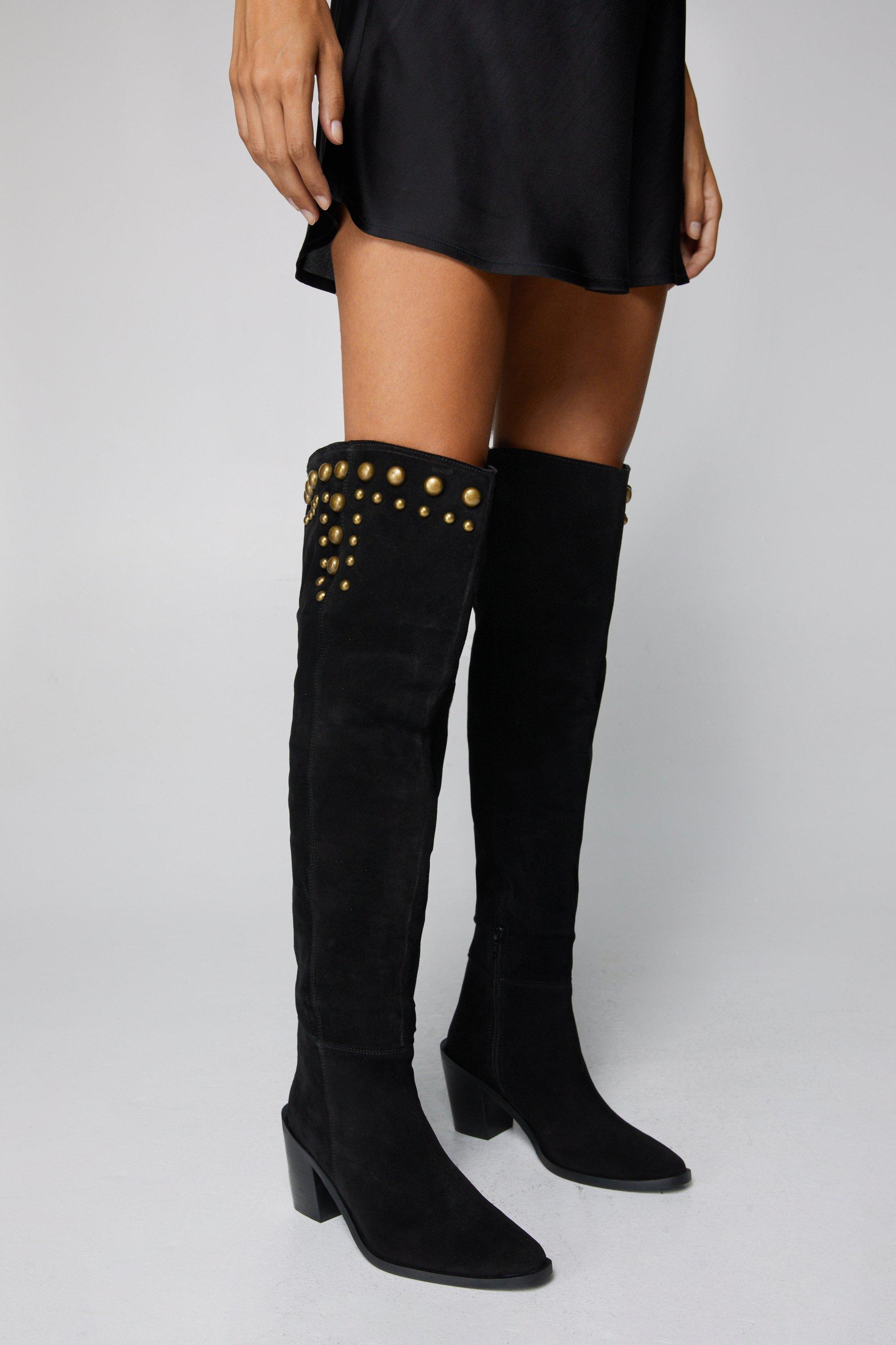 Studded 2025 thigh boots