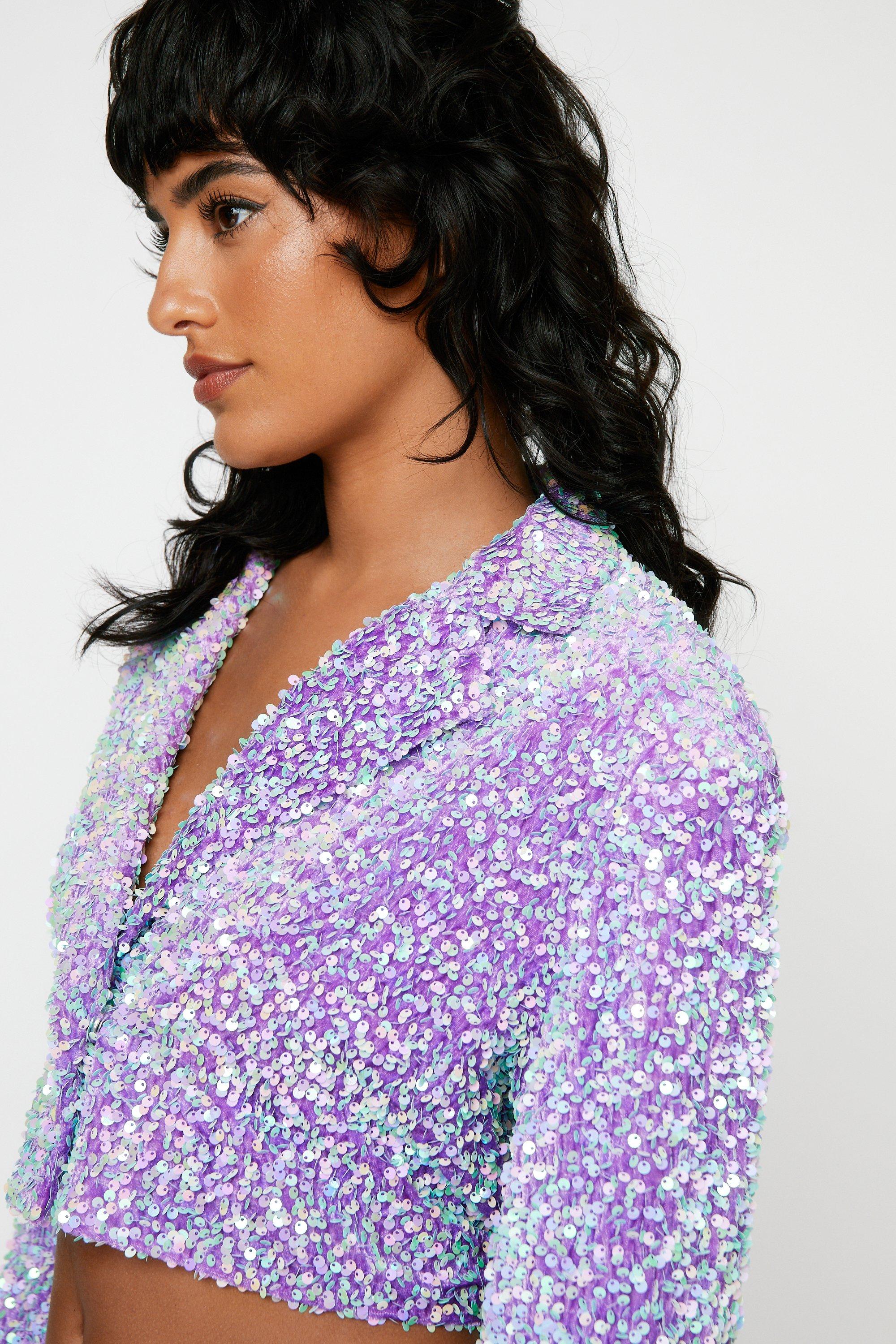 Sparkly on sale cropped jacket