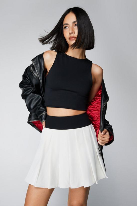 NastyGal Tailored Colorblock Pleated Mini Skirt 1