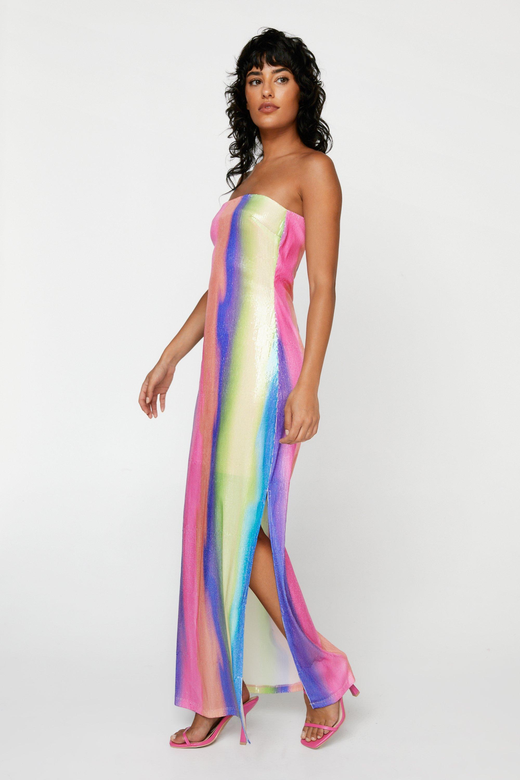 Ombre Sequin Maxi Dress