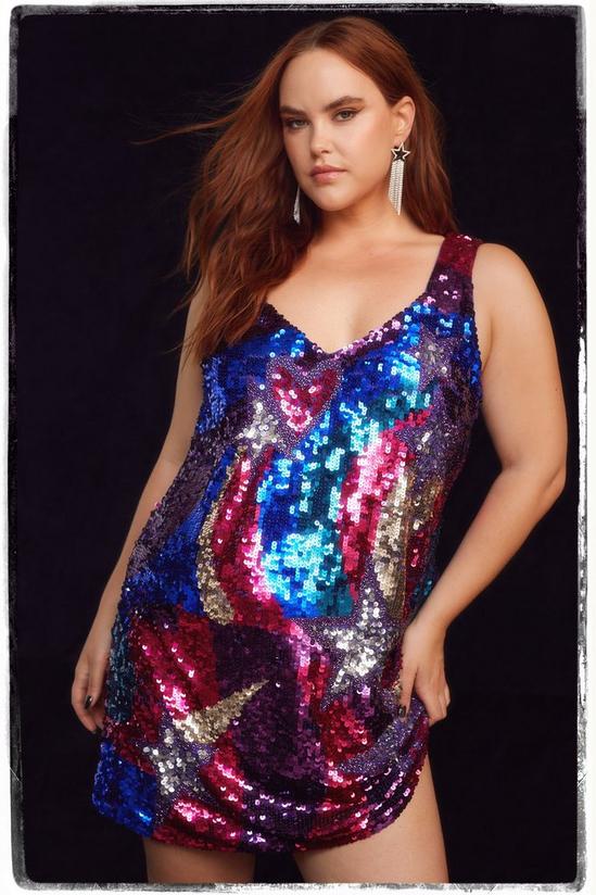 NastyGal Plus Size Sequin Star And Heart Mini Dress 1
