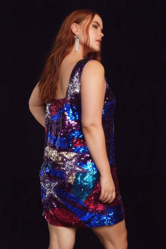 NastyGal Plus Size Sequin Star And Heart Mini Dress 4