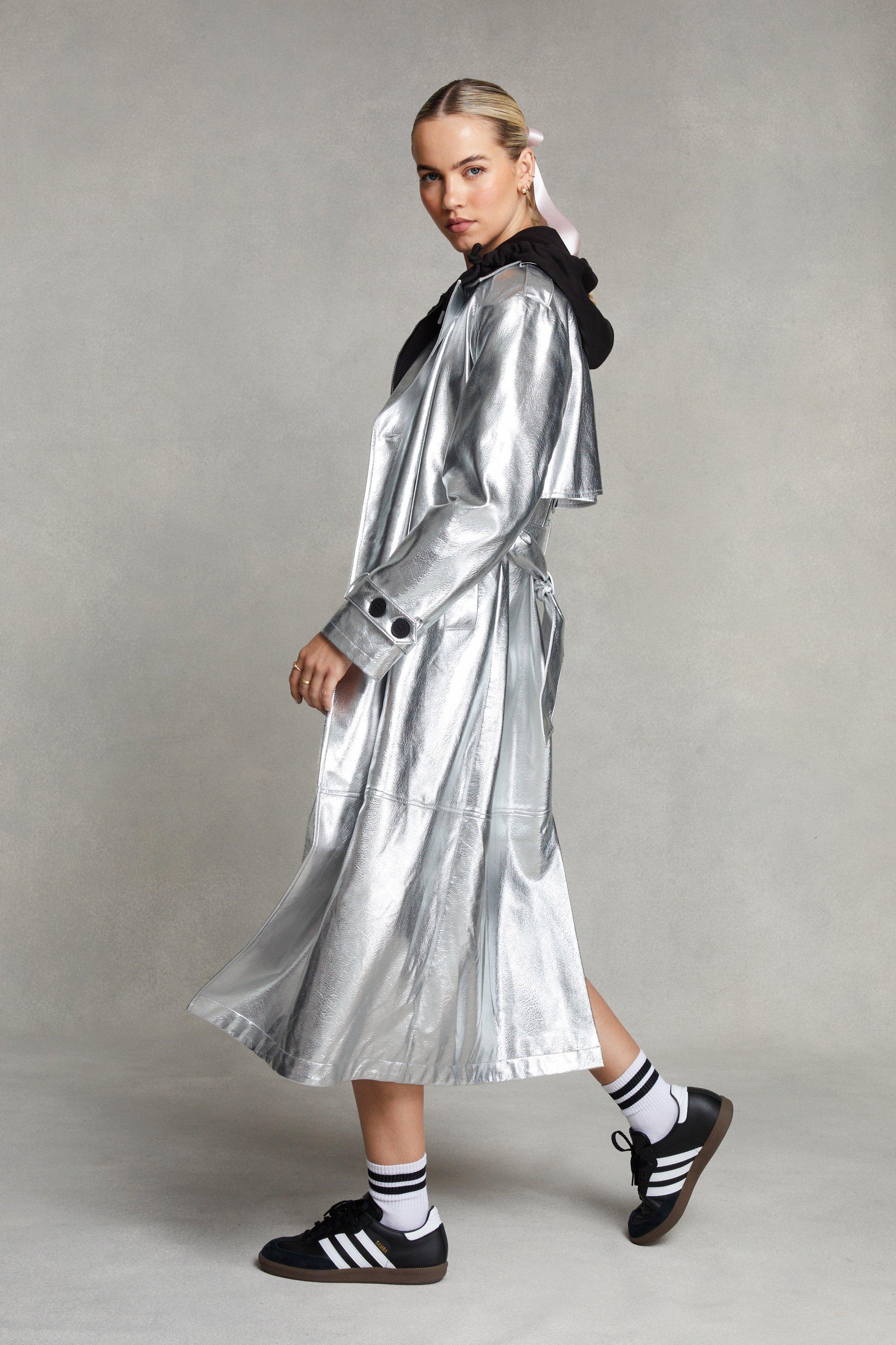 Boohoo silver outlet jacket