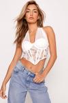 NastyGal Lace Halter Neck Cropped Corset thumbnail 1