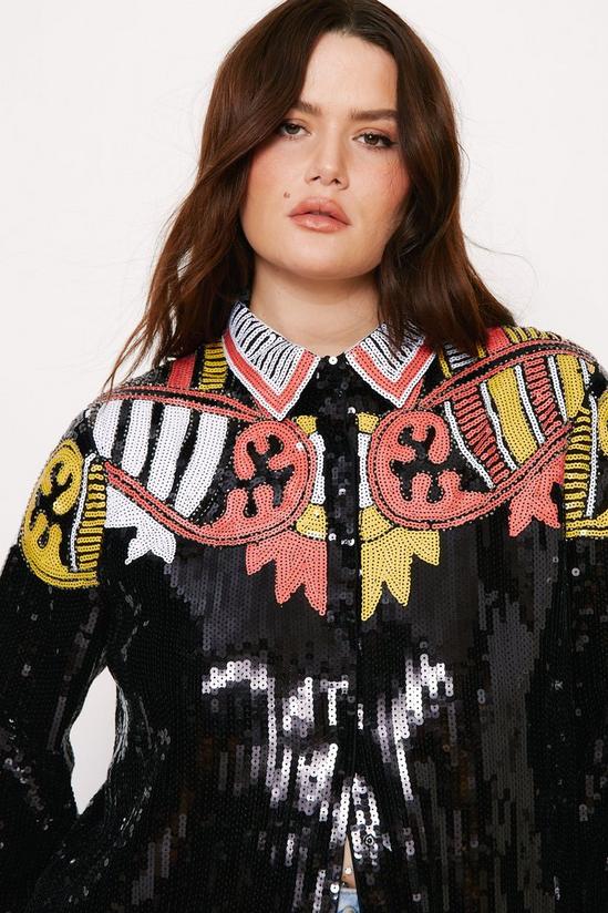 NastyGal Plus Size Country Star Sequin Shirt 2
