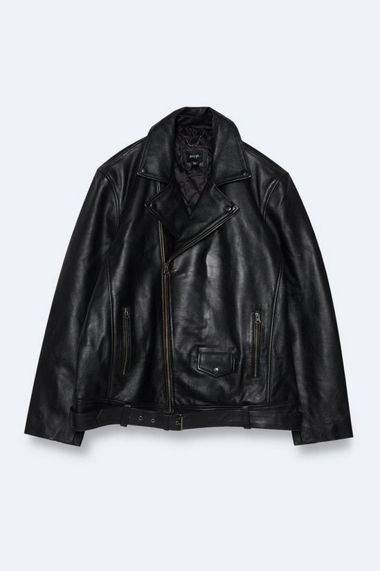 NastyGal Plus Size Real Leather Boyfriend Biker Jacket 1