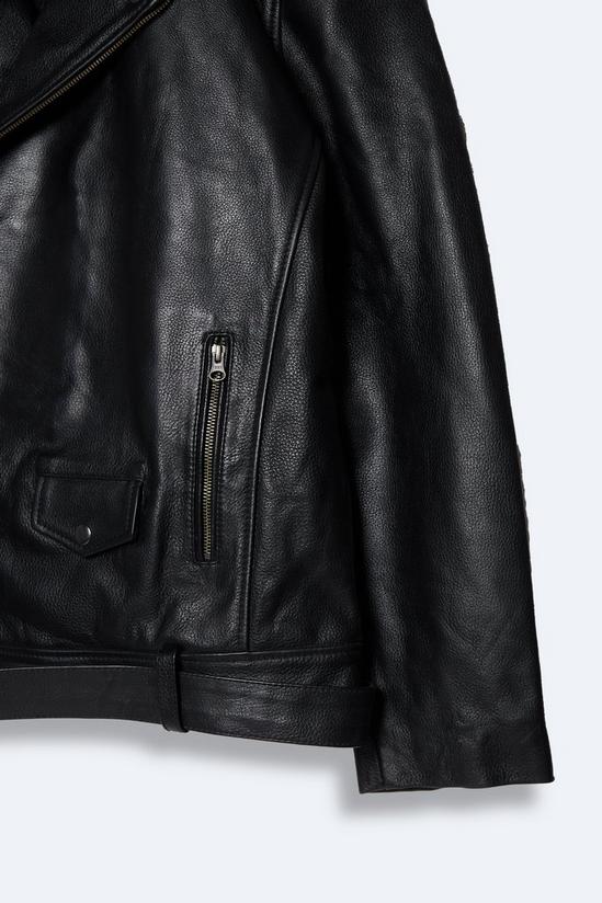 NastyGal Plus Size Real Leather Boyfriend Biker Jacket 3
