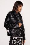 NastyGal Star And Moon Sequin Faux Leather Biker Jacket thumbnail 4
