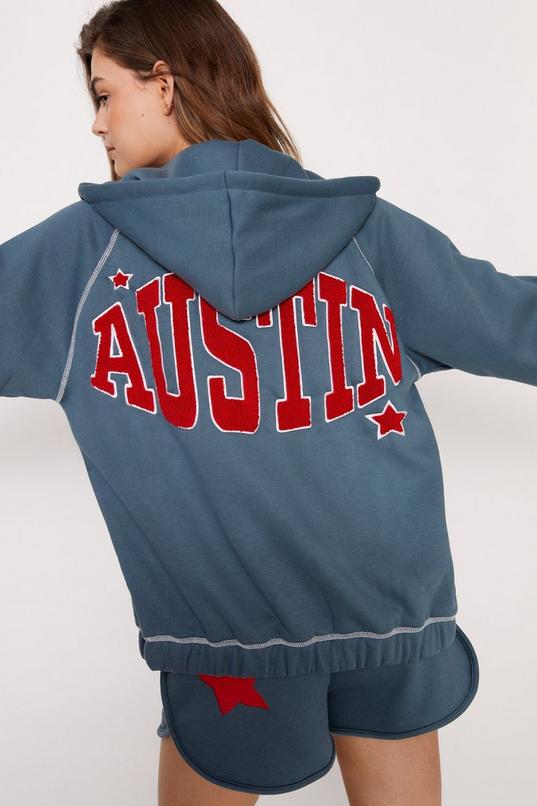 NastyGal Austin Embroidery Zip Up Hoodie