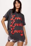 NastyGal Lover Graphic Washed Oversized T-shirt thumbnail 1