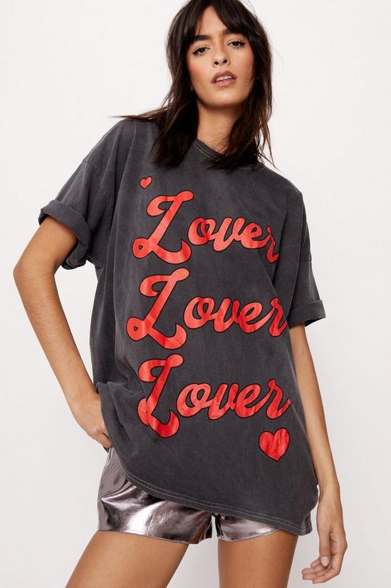 NastyGal Lover Graphic Washed Oversized T-shirt 1