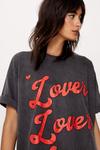 NastyGal Lover Graphic Washed Oversized T-shirt thumbnail 3