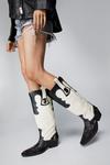 NastyGal Real Leather Knee High Cowboy Boots thumbnail 4