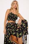NastyGal Floral Tiered Crinkle Maxi Skirt thumbnail 3