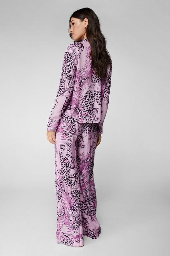 NastyGal Cheetah Print Long Sleeve Pyjama Trouser Set 4