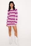 NastyGal Multicolor Stripe Crochet Open Back Mini Dress thumbnail 1