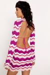 NastyGal Multicolor Stripe Crochet Open Back Mini Dress thumbnail 3