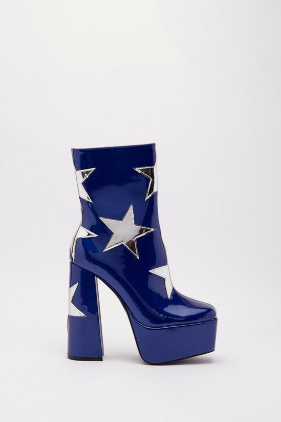 NastyGal Faux Leather Star Platform Ankle Boots 3