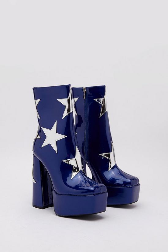 NastyGal Faux Leather Star Platform Ankle Boots 4