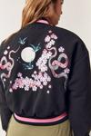 NastyGal Embroidered Knit Varsity Jacket thumbnail 3