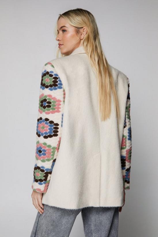 NastyGal Premium Wool Blend Crochet Blazer Coat 4