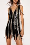 NastyGal Stripe Beaded Embellished Mini Dress thumbnail 1