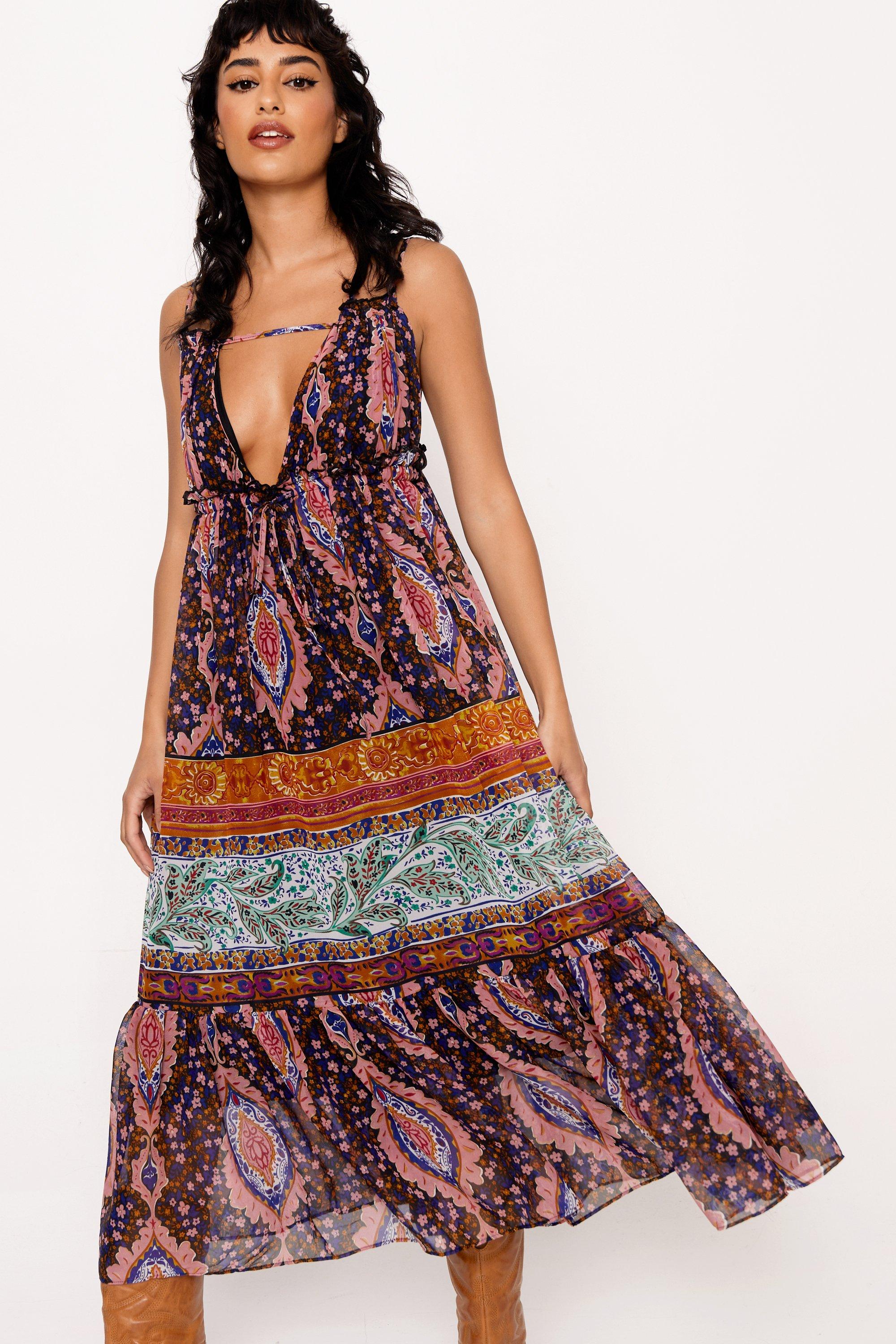 Boohoo scarf print dress hotsell