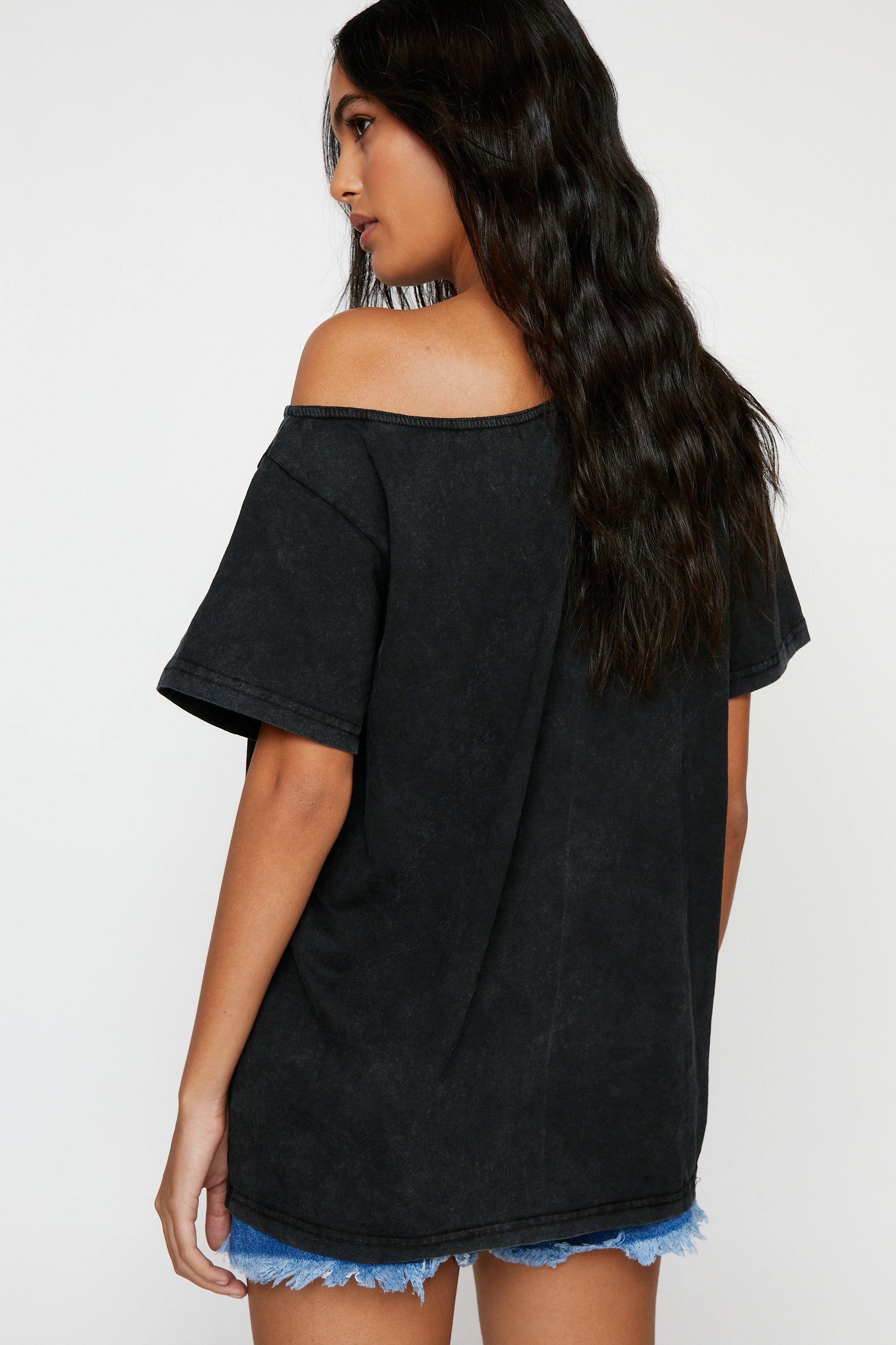 Off the shoulder clearance tee shirt dress