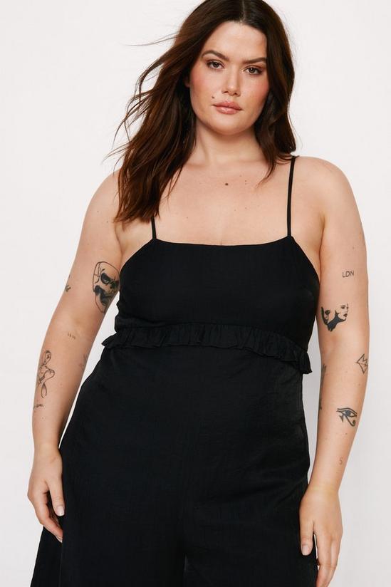 NastyGal Plus Size Ruffle Crinkle Strappy Jumpsuit 3