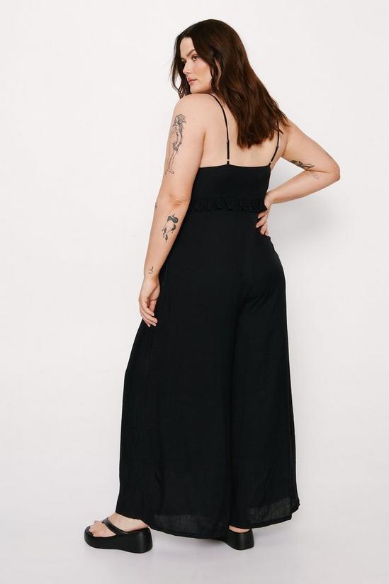 NastyGal Plus Size Ruffle Crinkle Strappy Jumpsuit 4