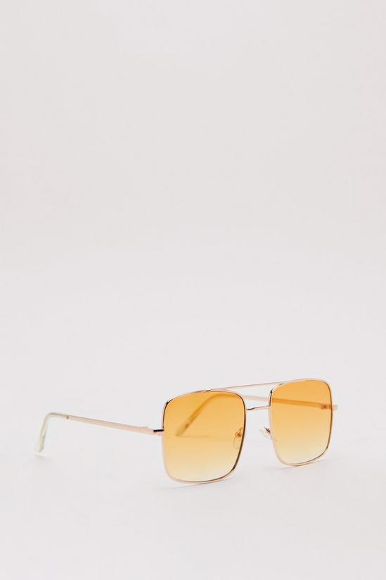 NastyGal Colored Lens Square Aviator Sunglasses 4