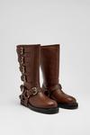 NastyGal Real Leather Multi Buckle Biker Boots thumbnail 4
